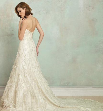 Allure C143 - Size 4-6: $600 or best offer :  wedding dress allure bridals allure c143 ivory silver Back Of Dress