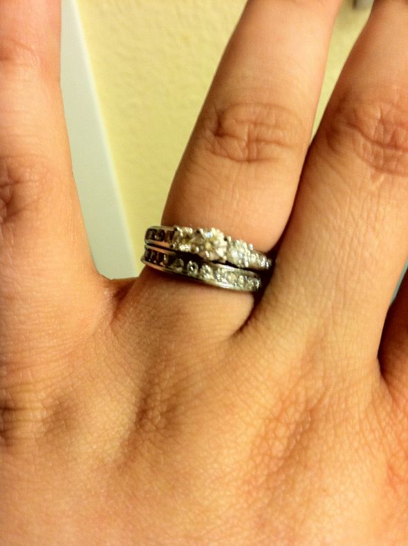 Semi-eternity three stone e-rings + bands :  wedding ring rings e ring engagement three stone 1 three stone semi eternity 1 eternity Ringsnow