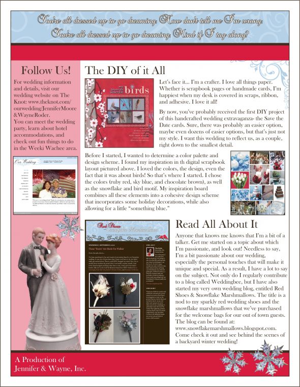 Wedding Newsletter :  wedding newsletter paper guests blue brown red diy Vol1 Page 2