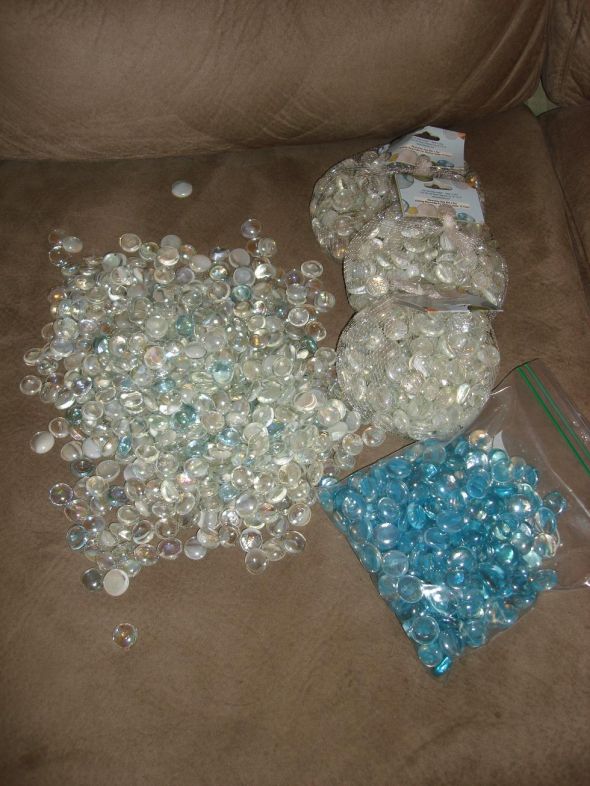 3 pounds aqua blue stones in above picture 50 a pound WhiteSilver Grey 