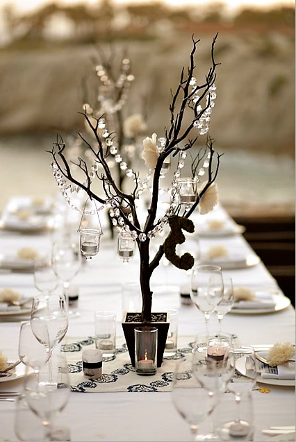 Manzanita tree with crystals wedding manzanita trees manzanita decor table 