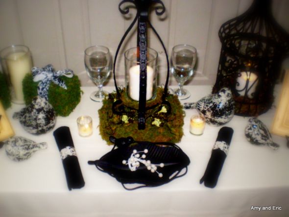 Centerpiece for outdoor wedding...What do you think? :  wedding rustic centerpiece birdcage candle lantern P6120012
