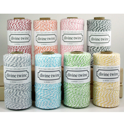 Bakers Twine : wedding bakers twine twine blue green brown striped diy treat bags divine twine pink yellow orange black Divine Twine 8 Spools