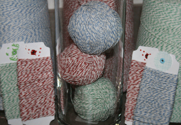 Bakers Twine : wedding bakers twine twine blue green brown striped diy treat bags divine twine pink yellow orange black May 283