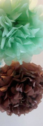 Tissue Paper Poms - Free Shipping :  wedding decorations hanging poms tissue paper diy Chocolatetiff