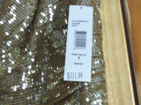 Badgley Mischa one shoulder sweetheart gold sequin dress size 4-8 NWT :  wedding bagley mischka reception dress gold dress cocktail dress for sale gold sequins party dress gold engagement dress reception Bagleymischkaprice