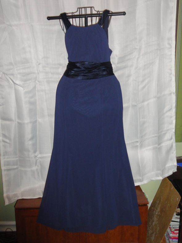 marine blue wedding dress