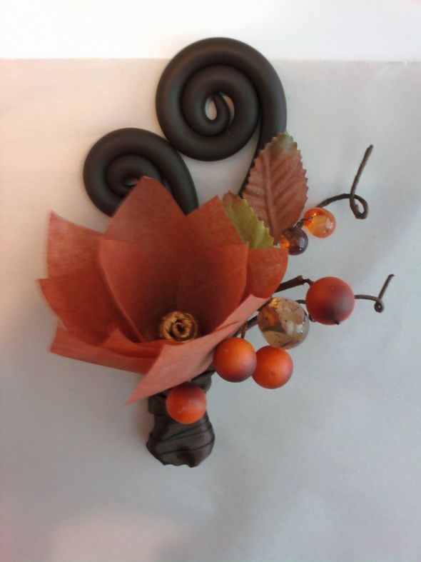 Make your own fiddleheads! :  wedding fiddleheads flower Boutonniere