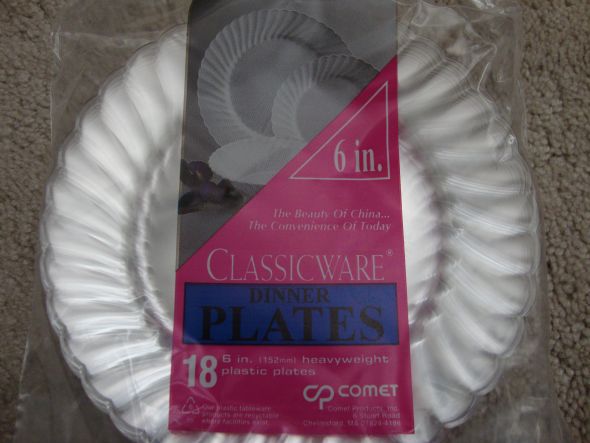  of 1025 Classicware clear plates 6 per pack or 40 for all Blue 