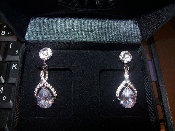 crystal earrings : wedding silver 100 1207
