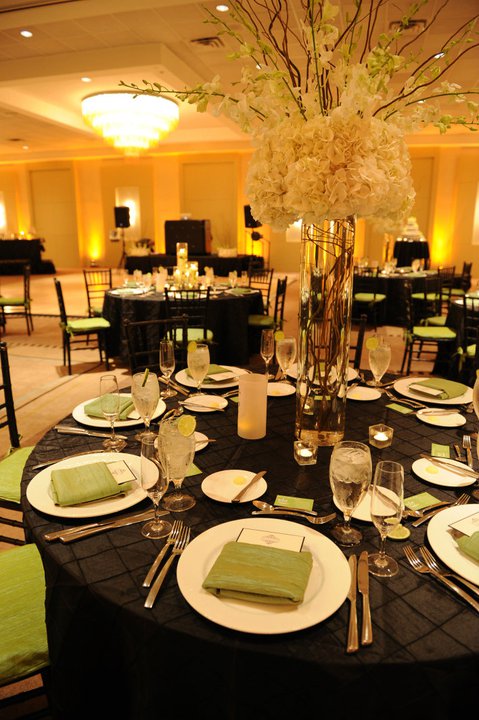 simple black ivory and green decor wedding black green ivory reception 