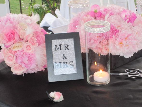 Bling Bling Wedding Decor For Sale wedding bling black pink white candle 