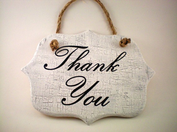 Bride and Groom Sign : wedding reception Thank You
