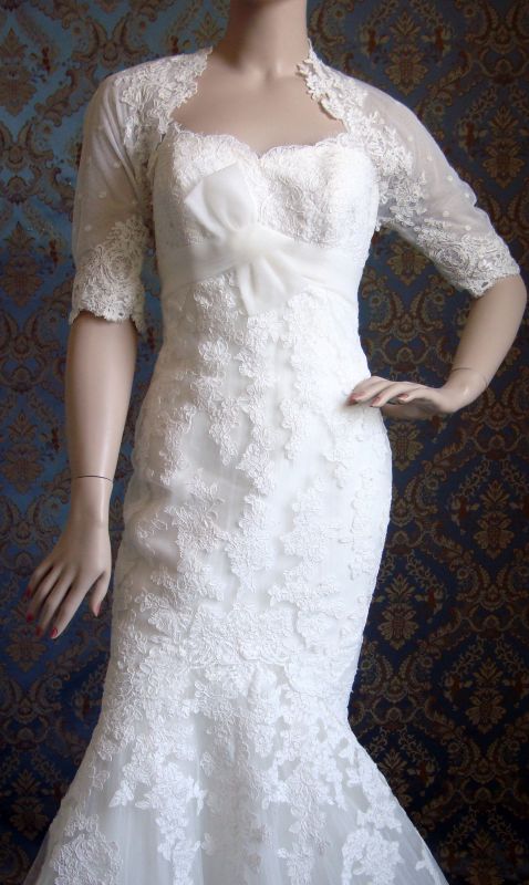 Italian Lace Bolero Jacket for sale size medium IVORY wedding bridal 