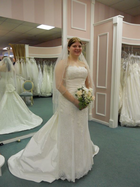 Short brides, post your dress pics! :  wedding short dress petite Gown2