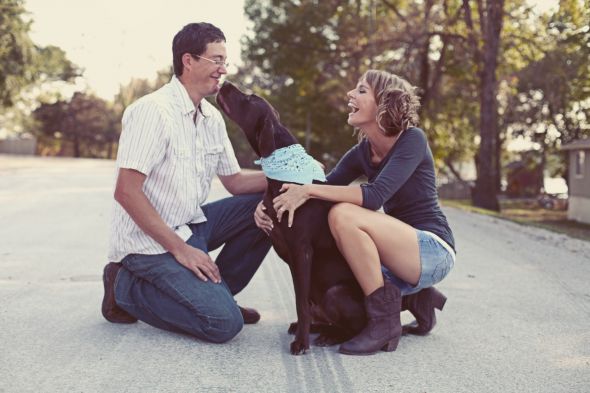 Pets in Engagement photos? :  wedding engagement photos dog puppy IMG 9452a