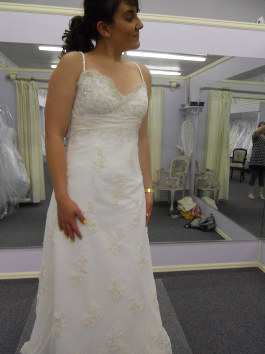 Post the first dress you ever tried, the runner up dress, and THE dress! : wedding dress d1170 essence of australia Me In Dress Front 2