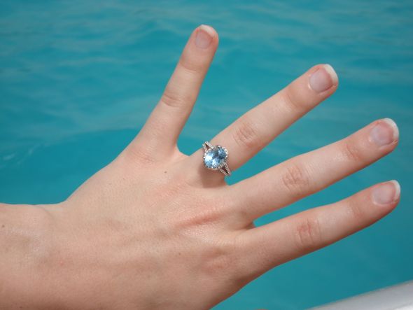 aqua stone ring
