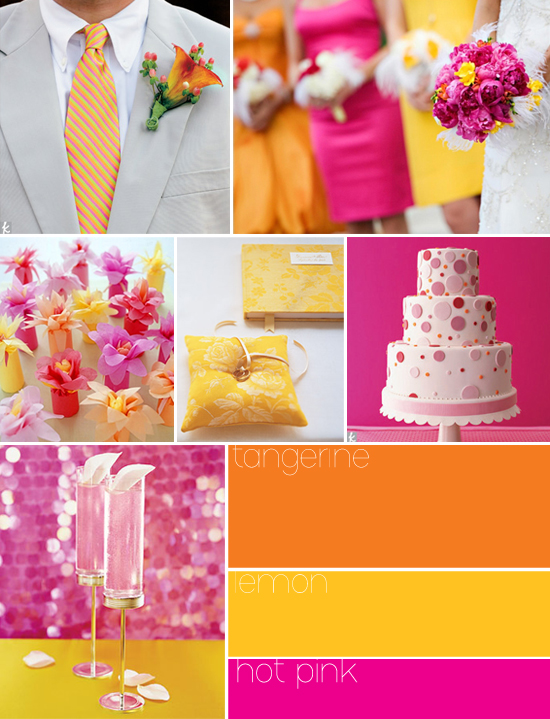Fuschia and Tangerine orangewhat do you think wedding Palette8 