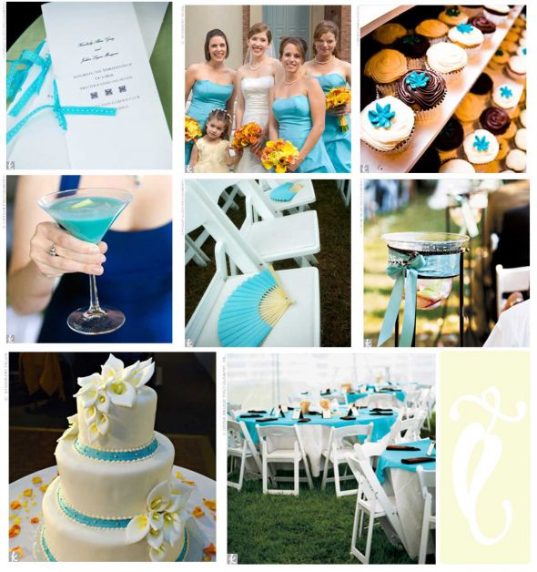 Color comboYellow and what shade of blue wedding Wedding Aqua