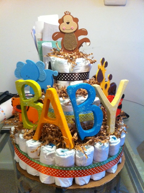 Finished the diaper cake. Whatdya think? : wedding Cake1