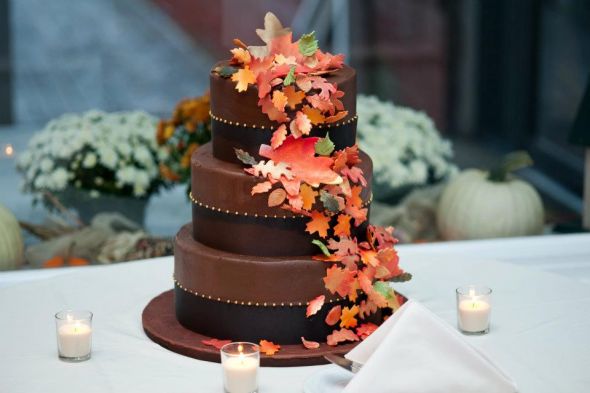 Mini pro pic recap of our 10/7 fall-themed wedding! :  wedding Cake2