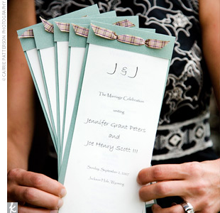 Wording for Reception Program /Menu :  wedding program wording reception Long Layered Program