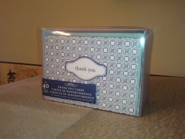 BRIDES Blue/White 40 count thank you cards - NEW :  wedding blue white brides thank you card note navy diy invitations Brides Ty Notes