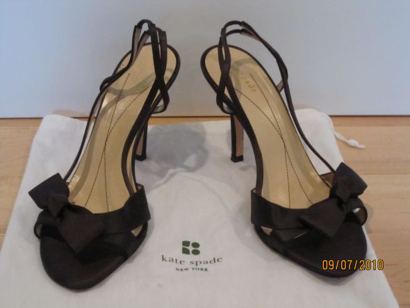 Kate Spade Chocolate Lover sz. 7.5 :  wedding kate spade lover satin brown chocolate shoe bridesmaids shoes IMG 0548