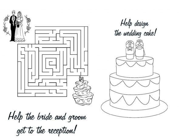 kiddie activity book! :  wedding kids coloring activity book Cover45