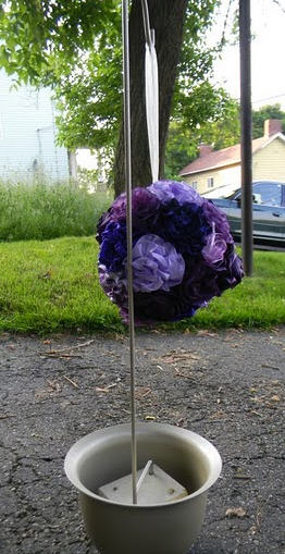 DIY Ribbon Flower Pomanders! :  wedding diy ribbon peonies pomanders shepherd hook stands 08 Final