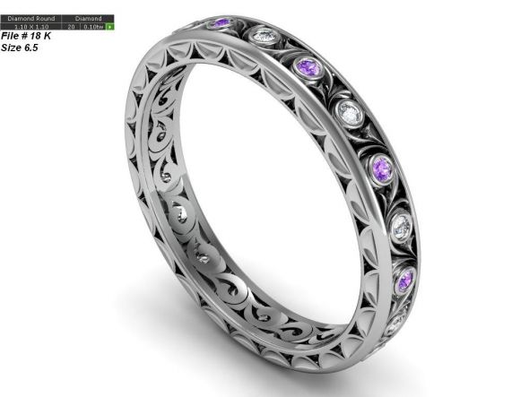 Would it be weird to have color gemstones in the wedding band but not the ering? : wedding Main Image