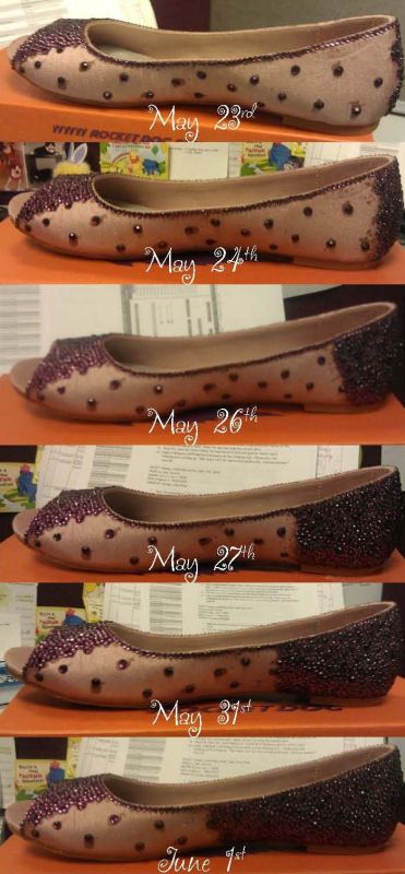 DIY Ribbon Flower Pomanders! :  wedding diy ribbon peonies pomanders shepherd hook stands Shoe Progress As Of 6111 