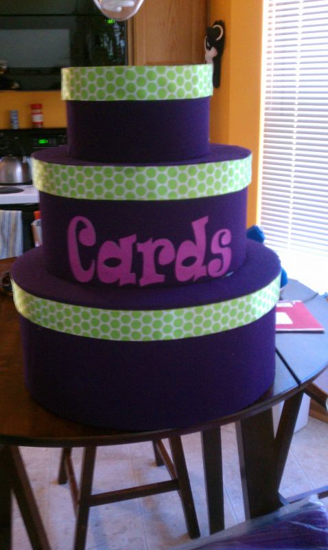 finished another DIY project! :  wedding diy card box purple IMAG0102