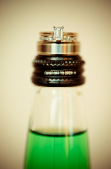 Our rings and Jones Soda favors.