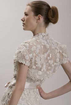 Show Off Dresses with UNIQUE backs :  wedding Ivory Lace High Neck Wedding Dress Sash Classic