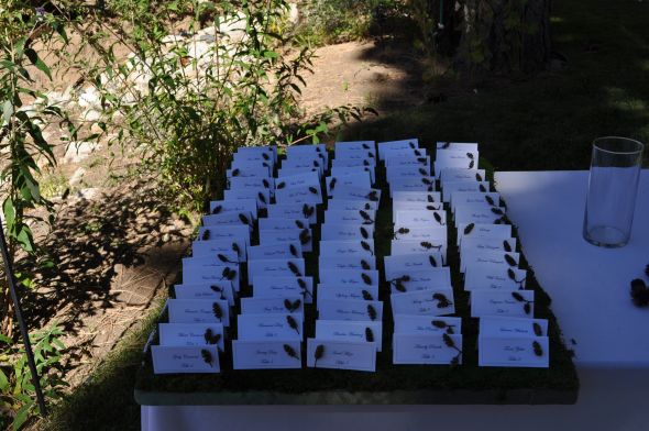 Rustic Place cards : wedding rustic brown green ivory ceremony reception WEDDINGSHOWER 052