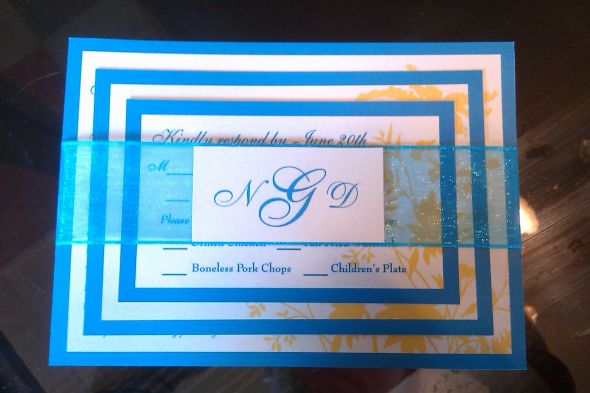 My Final DIY Invitations wedding diy invitations stationary teal blue 