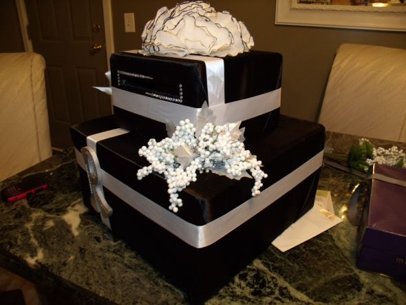 Embellished Card Box wedding card box bling black white silver diy 