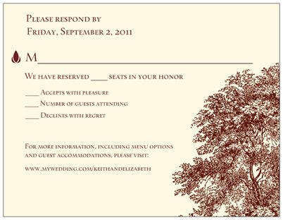 show me your DIY or less expensive invitation :  wedding RSVP Front