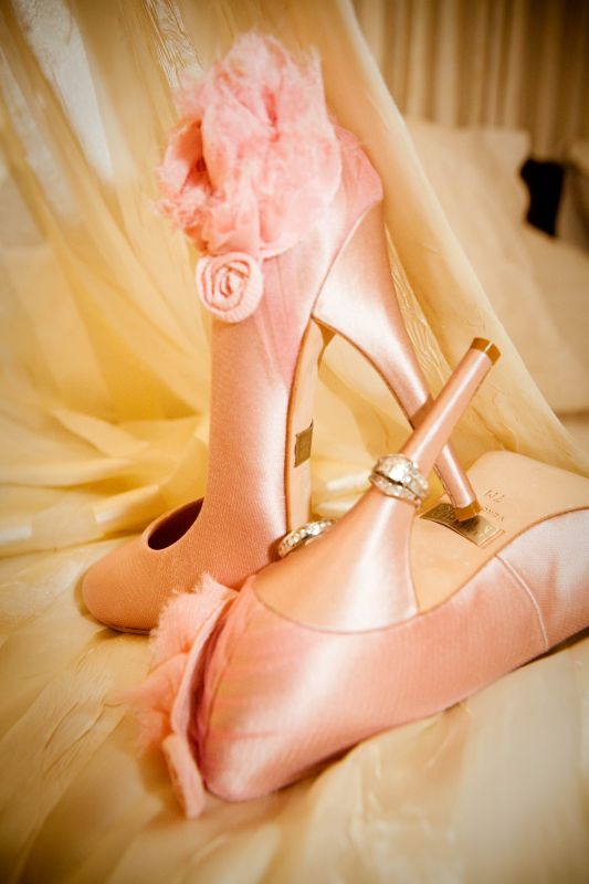 Can I see your *pink* wedding shoes? :  wedding shoes pink blush coral peach pumps heels flats preowned must have wedd shoes JWeaver  0254