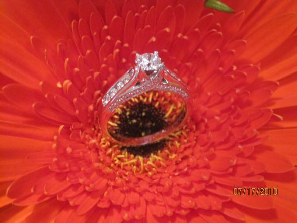 Anyone with a ring that has pave diamonds on the side :  wedding ring engagement ring pave 023