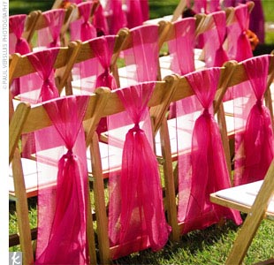I have TONS of leftover fabric! :  wedding Fuchsia Chair Sashes