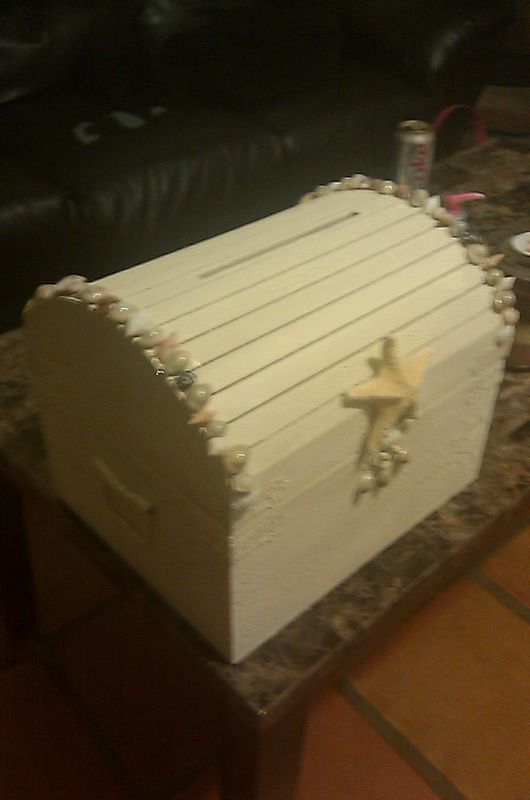 I MADE THE CUTEST CARDBOX! ITS SOO BEACHY!! :) : wedding beach seashell cardbox beach accessories Cardbox