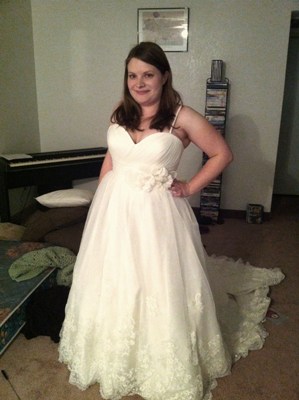 Romantic, Lace Ballgown :  wedding lace ballgown Allure 8756 Me