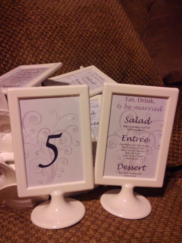 My Menu and Table Number