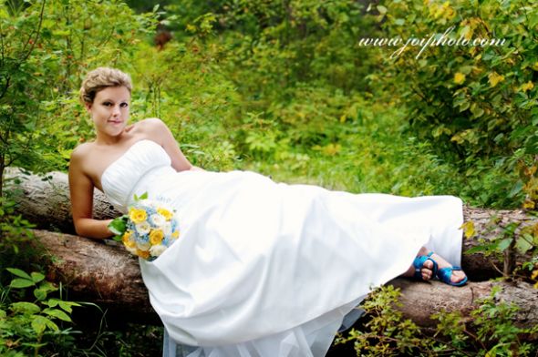 Show me pictures of your blue shoes with your wedding dress! :  wedding blue shoes ivory dress inspiration pictures sapphire horizon royal blue cobalt Lcw 1506