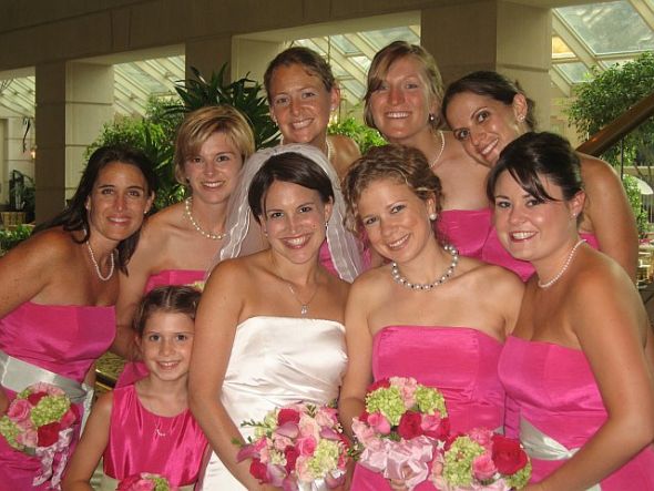 Summer Wedding Colors - Opinions Needed :) : wedding wedding colors bridesmaids dresses summer colors black hot pink Pink Bm