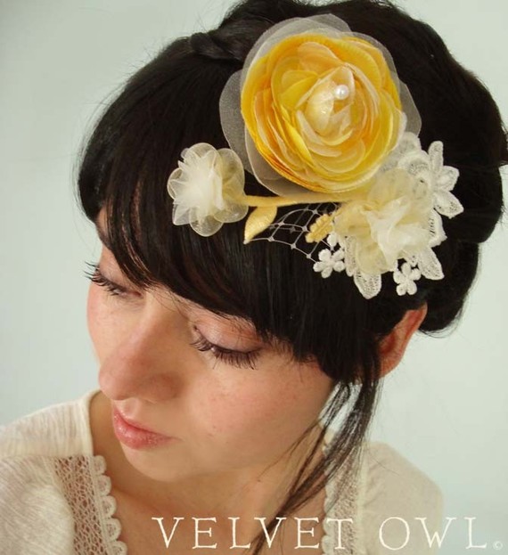 Show me your etsy hair flowers! : wedding Fascinator