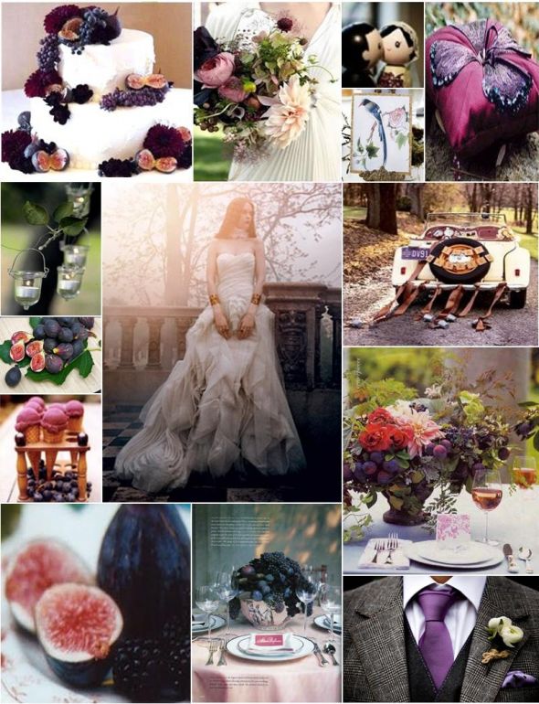 Anyone else feel BI-polar sometimes when trying to make color choices? PIC HEAVY :  wedding inspiration boards teal gold lavender purple green fall vintage rustic blush copper My Purple Inspiration Board